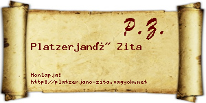 Platzerjanó Zita névjegykártya